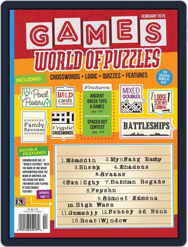Games World of Puzzles February 7th, 2015 Digital Back Issue Cover