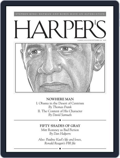 Harper's August 28th, 2012 Digital Back Issue Cover