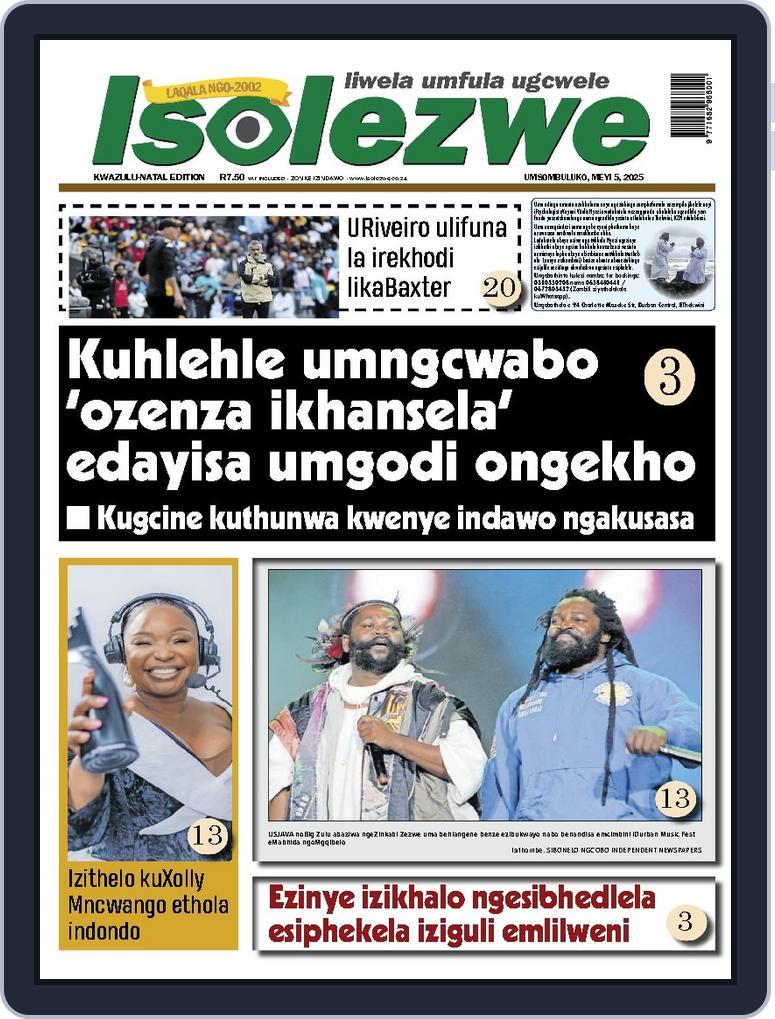 Isolezwe May 5th, 2025 Digital Back Issue Cover