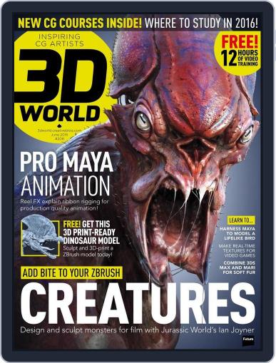 3D World April 20th, 2016 Digital Back Issue Cover