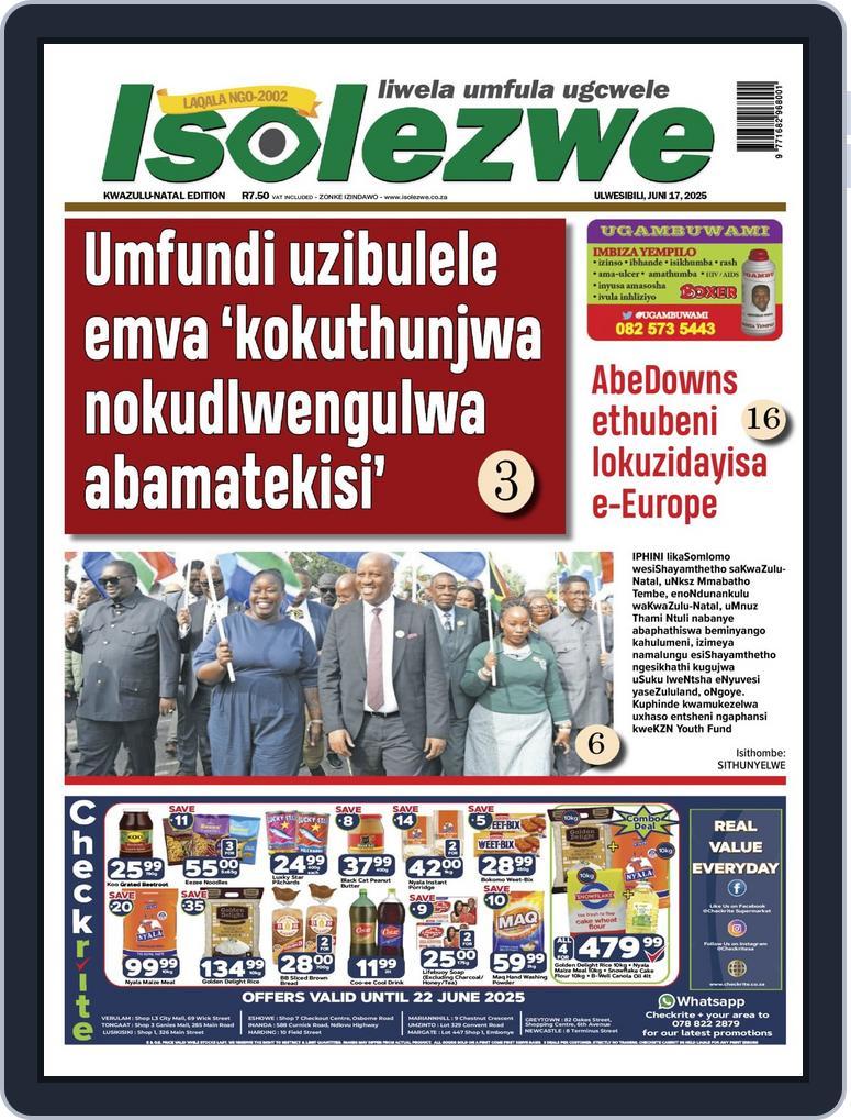 Isolezwe June 17th, 2025 Digital Back Issue Cover
