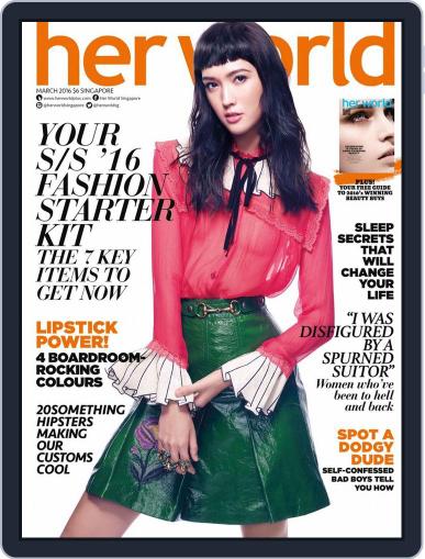 Her World Singapore February 29th, 2016 Digital Back Issue Cover