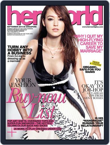 Her World Singapore September 3rd, 2014 Digital Back Issue Cover