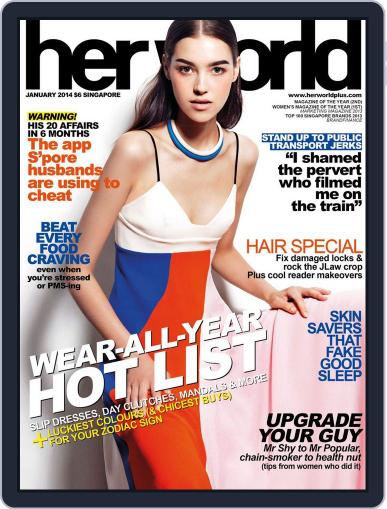 Her World Singapore January 3rd, 2014 Digital Back Issue Cover