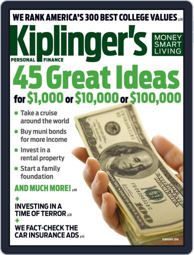 Kiplinger's Personal Finance February 1st, 2016 Digital Back Issue Cover