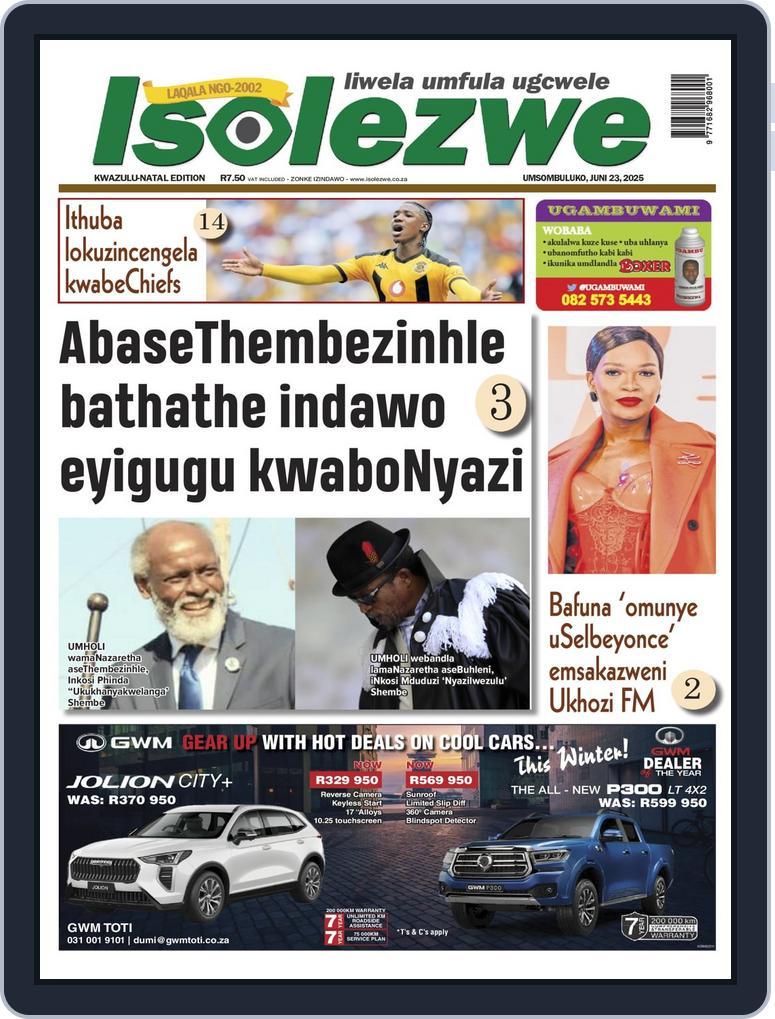 Isolezwe June 23rd, 2025 Digital Back Issue Cover