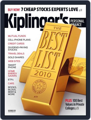 Kiplinger's Personal Finance October 27th, 2010 Digital Back Issue Cover