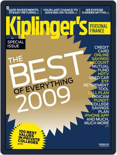 Kiplinger's Personal Finance October 30th, 2009 Digital Back Issue Cover