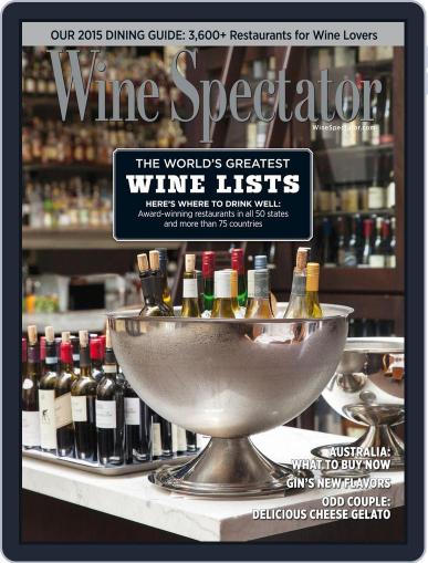 Wine Spectator August 31st, 2015 Digital Back Issue Cover