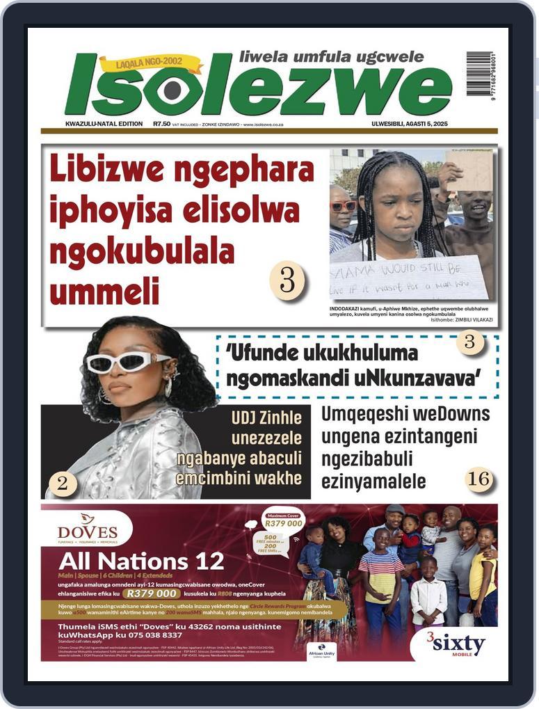 Isolezwe August 5th, 2025 Digital Back Issue Cover