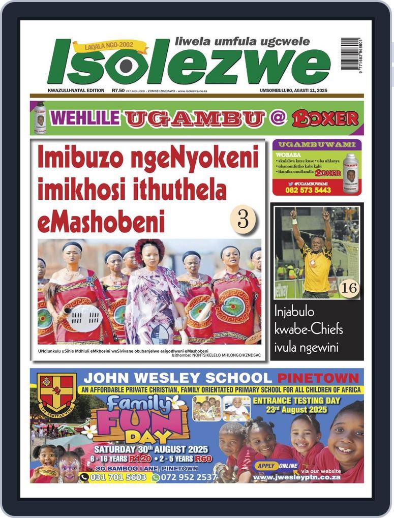 Isolezwe August 11th, 2025 Digital Back Issue Cover