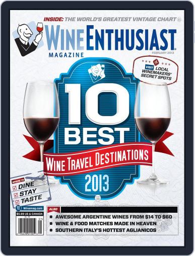Wine Enthusiast January 22nd, 2013 Digital Back Issue Cover