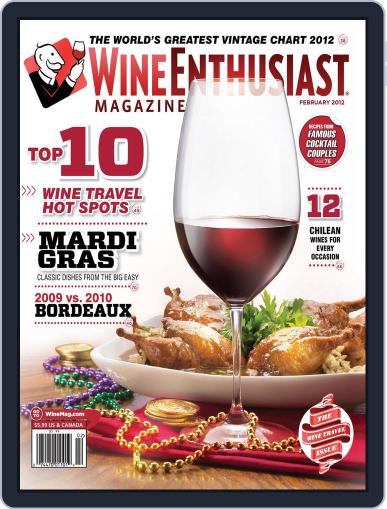 Wine Enthusiast January 10th, 2012 Digital Back Issue Cover