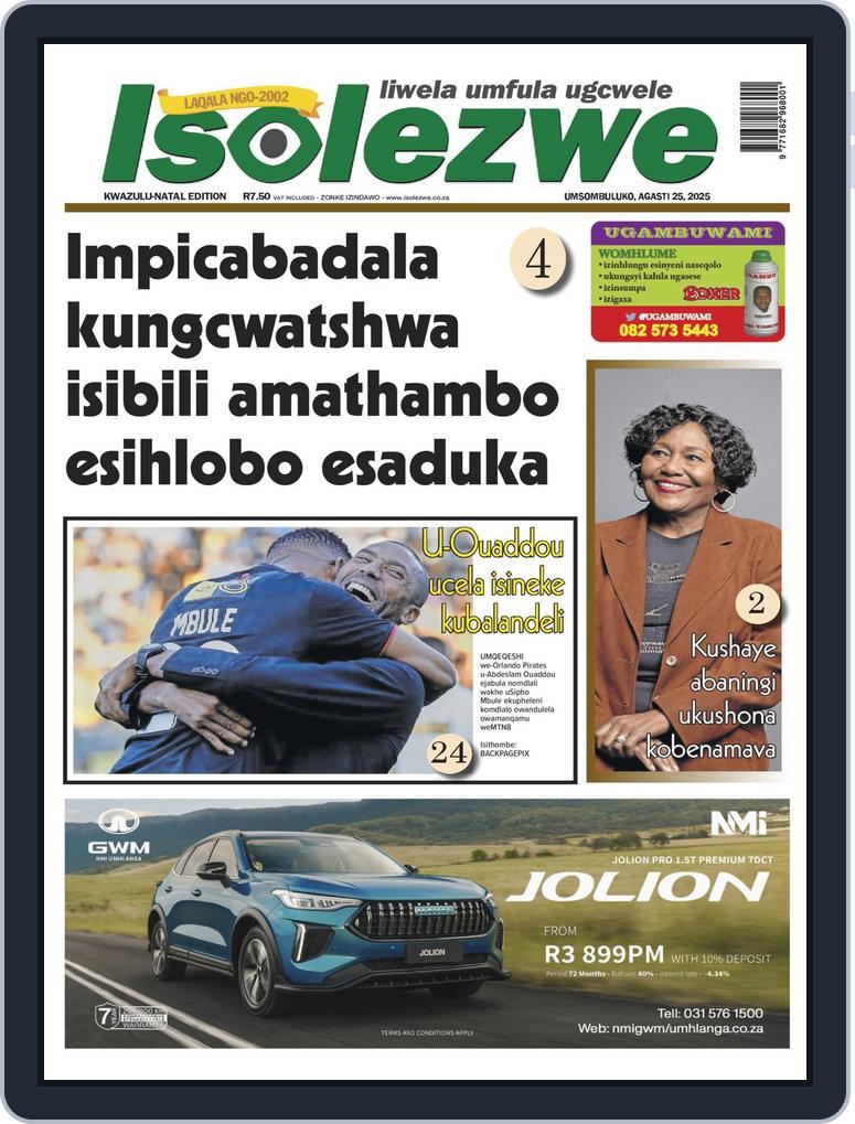 Isolezwe August 25th, 2025 Digital Back Issue Cover