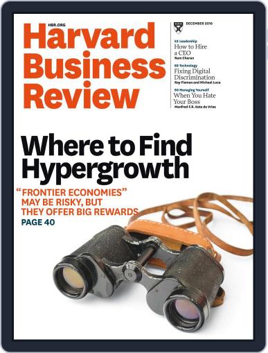 Harvard Business Review December 1st, 2016 Digital Back Issue Cover