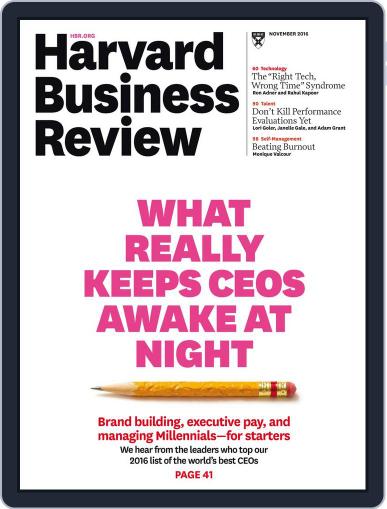 Harvard Business Review November 1st, 2016 Digital Back Issue Cover