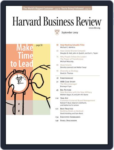 Harvard Business Review September 2nd, 2004 Digital Back Issue Cover
