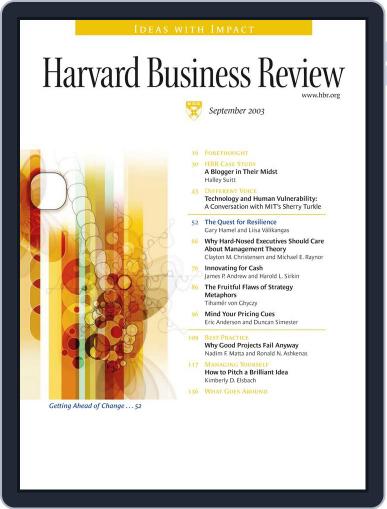 Harvard Business Review September 1st, 2003 Digital Back Issue Cover