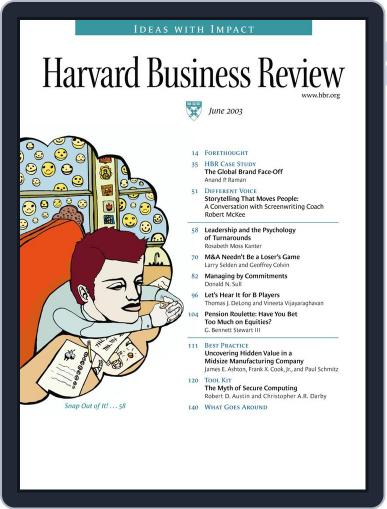 Harvard Business Review June 2nd, 2003 Digital Back Issue Cover