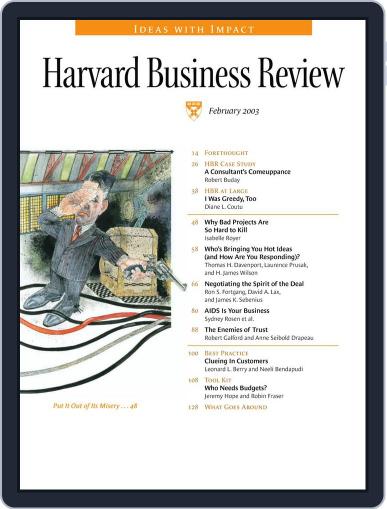 Harvard Business Review February 3rd, 2003 Digital Back Issue Cover