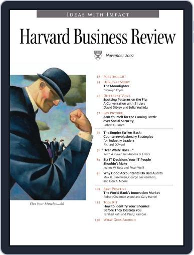 Harvard Business Review November 8th, 2002 Digital Back Issue Cover
