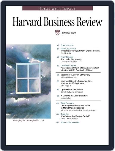 Harvard Business Review October 7th, 2002 Digital Back Issue Cover