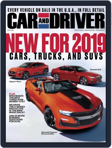 Car and Driver September 1st, 2018 Digital Back Issue Cover
