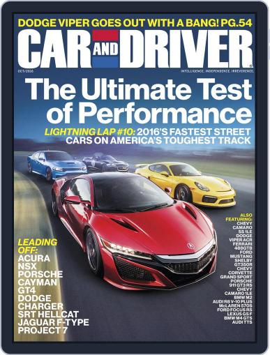 Car and Driver (Digital) October 1st, 2016 Issue Cover