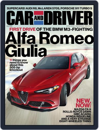 Car and Driver (Digital) August 1st, 2016 Issue Cover