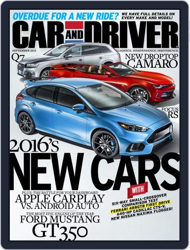 Car and Driver September 1st, 2015 Digital Back Issue Cover