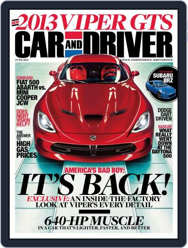 Car and Driver May 9th, 2012 Digital Back Issue Cover