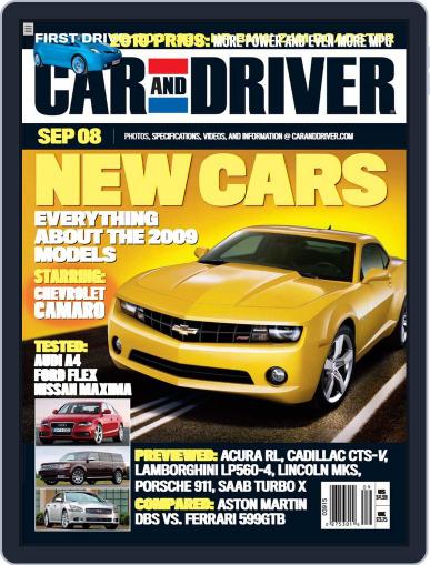 Car and Driver August 1st, 2008 Digital Back Issue Cover