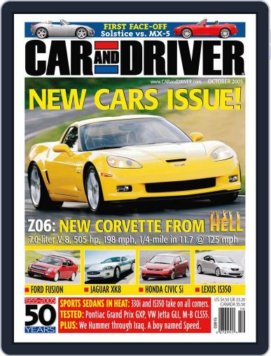 Car and Driver (Digital) August 29th, 2005 Issue Cover