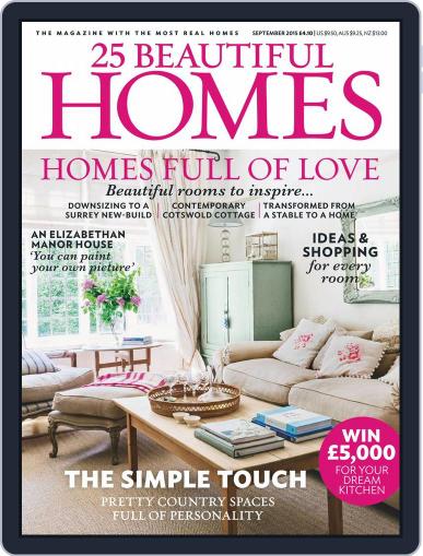 25 Beautiful Homes September 1st, 2015 Digital Back Issue Cover