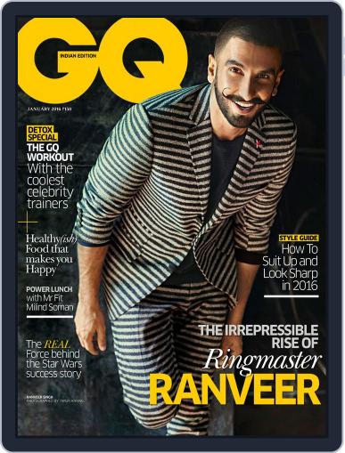 GQ India January 1st, 2016 Digital Back Issue Cover
