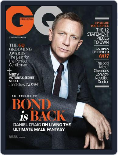 GQ India November 1st, 2015 Digital Back Issue Cover