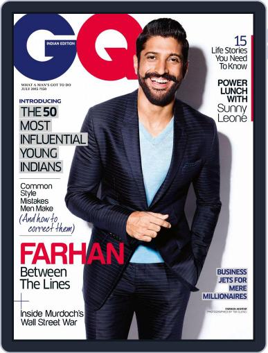 GQ India July 1st, 2015 Digital Back Issue Cover