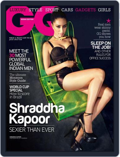 GQ India July 1st, 2014 Digital Back Issue Cover