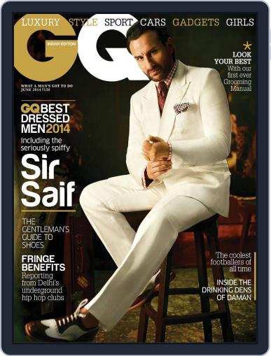GQ India June 3rd, 2014 Digital Back Issue Cover
