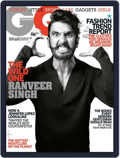 GQ India September 1st, 2013 Digital Back Issue Cover