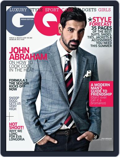 GQ India March 7th, 2013 Digital Back Issue Cover