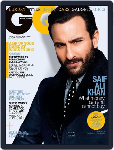 GQ India January 2nd, 2013 Digital Back Issue Cover