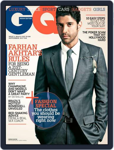 GQ India September 1st, 2012 Digital Back Issue Cover