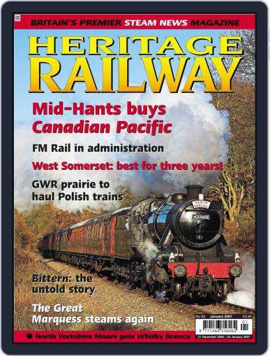 Heritage Railway December 19th, 2006 Digital Back Issue Cover