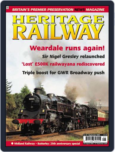 Heritage Railway August 22nd, 2006 Digital Back Issue Cover