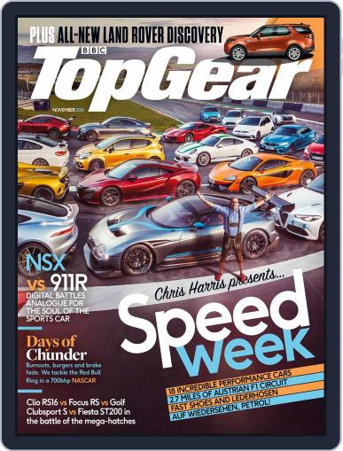 BBC Top Gear November 1st, 2016 Digital Back Issue Cover