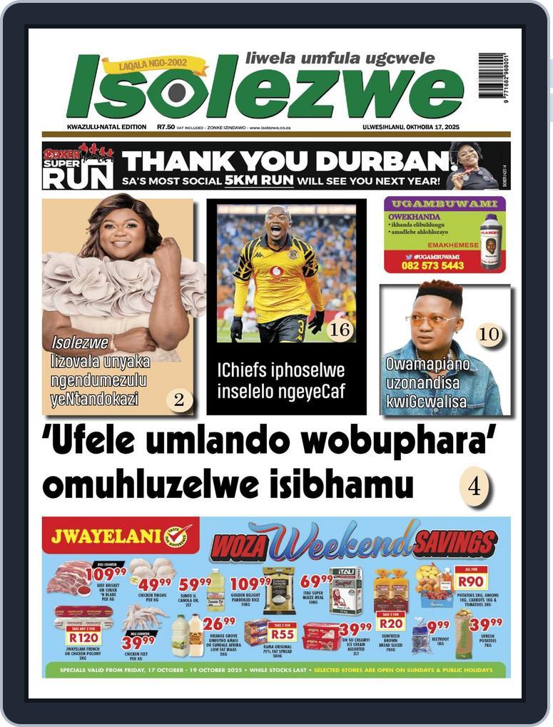 Isolezwe October 17th, 2025 Digital Back Issue Cover