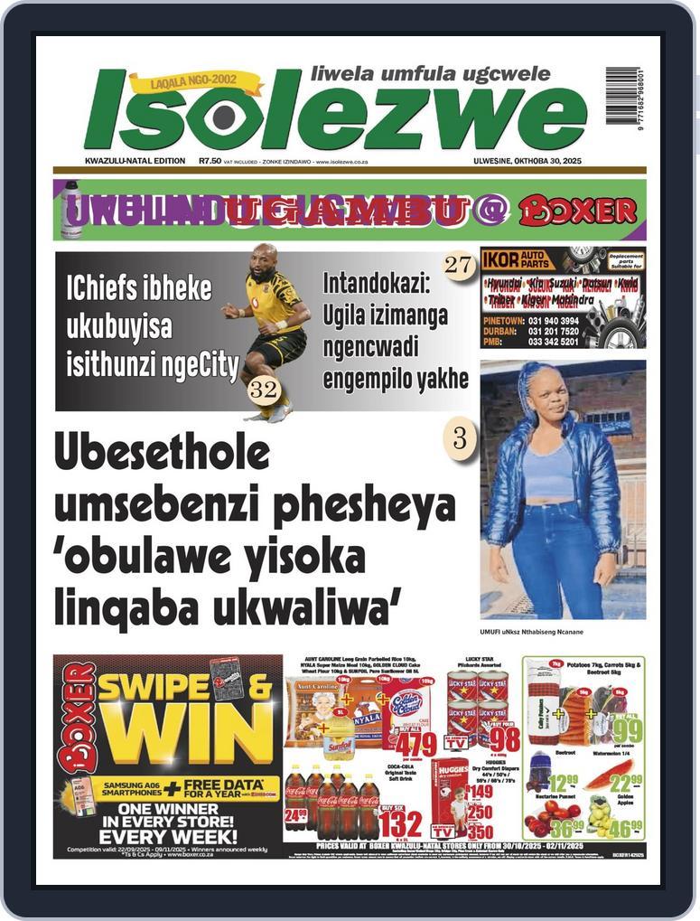 Isolezwe October 30th, 2025 Digital Back Issue Cover