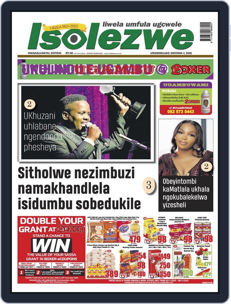 Isolezwe November 3rd, 2025 Digital Back Issue Cover
