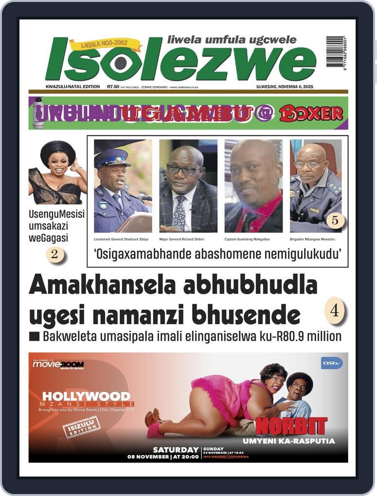 Isolezwe November 6th, 2025 Digital Back Issue Cover